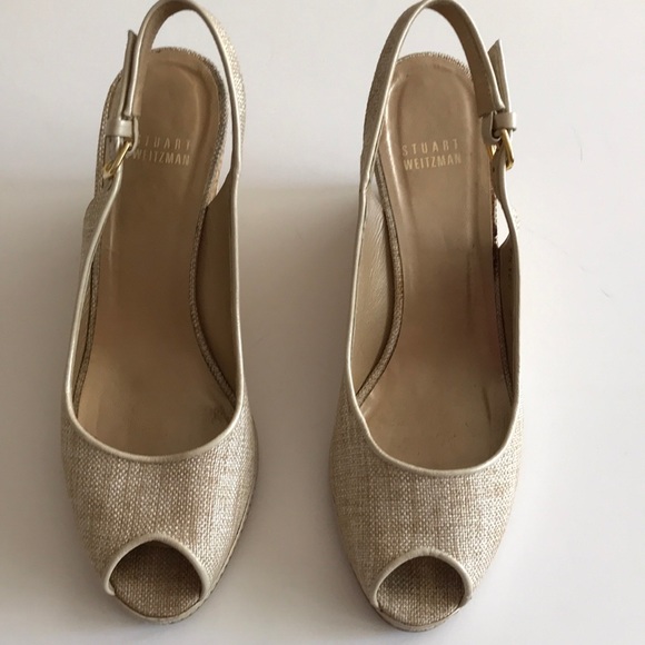 Stuart Weitzman Women’s Glazed Woven Wedge Sandal